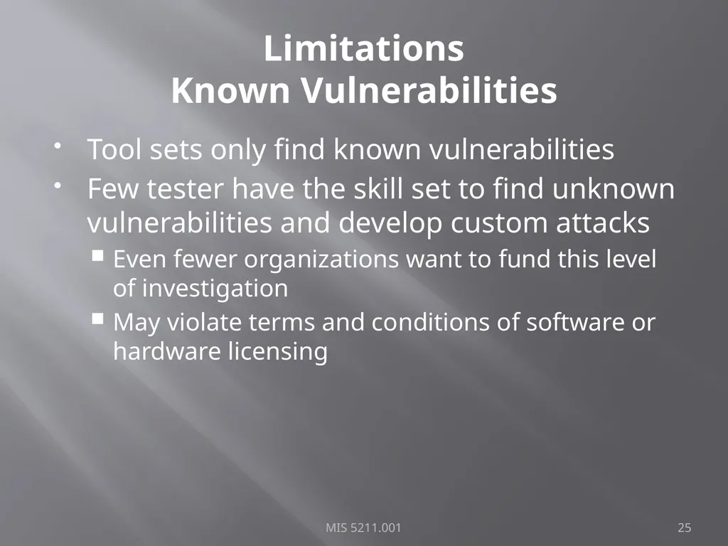 Intro to Ethical Hacking MIS 5211.001 Week 1 Site: - slide 25 of 73