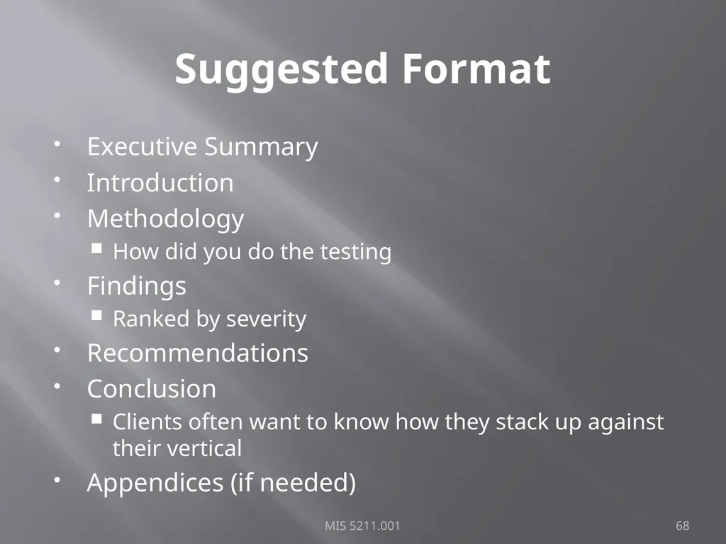 Intro to Ethical Hacking MIS 5211.001 Week 1 Site: - slide 68 of 73