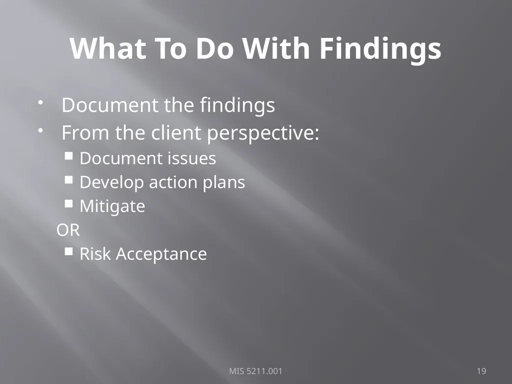 Intro to Ethical Hacking MIS 5211.001 Week 1 Site: - slide 19 of 73