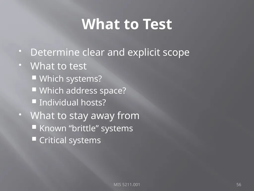 Intro to Ethical Hacking MIS 5211.001 Week 1 Site: - slide 56 of 73