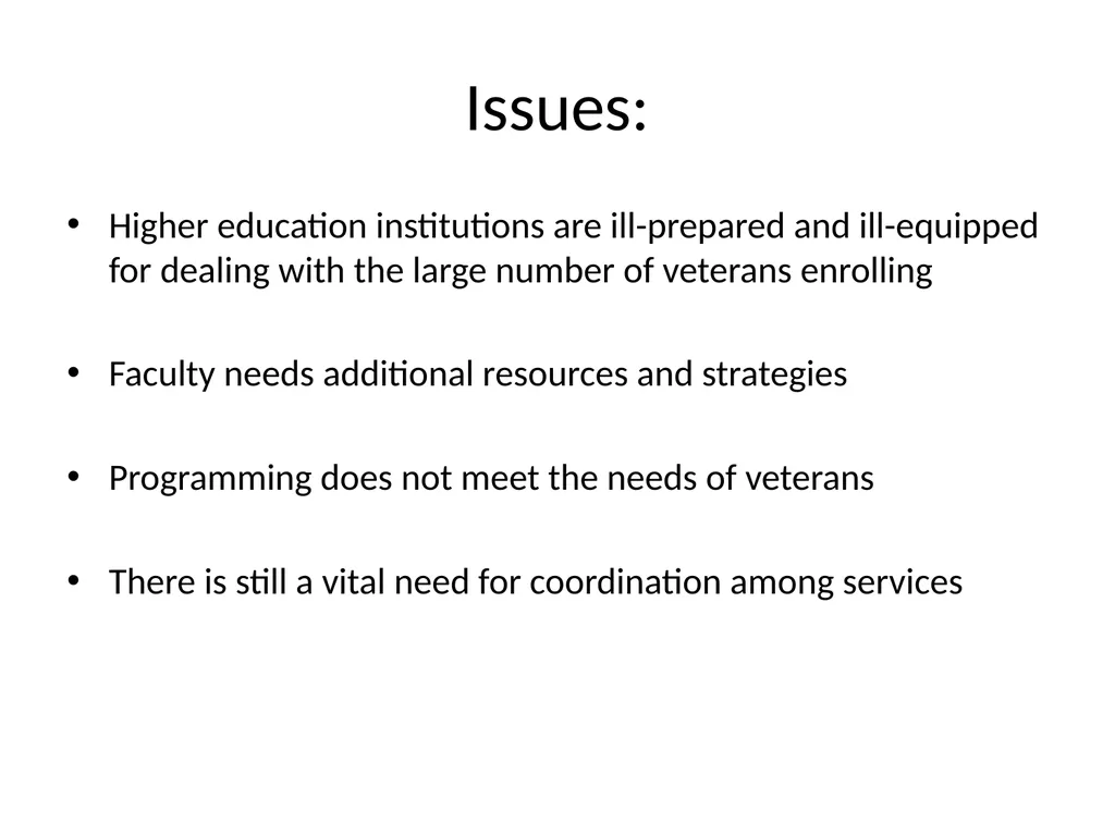 Working with Veteran Populations: Research, - slide 12 of 18