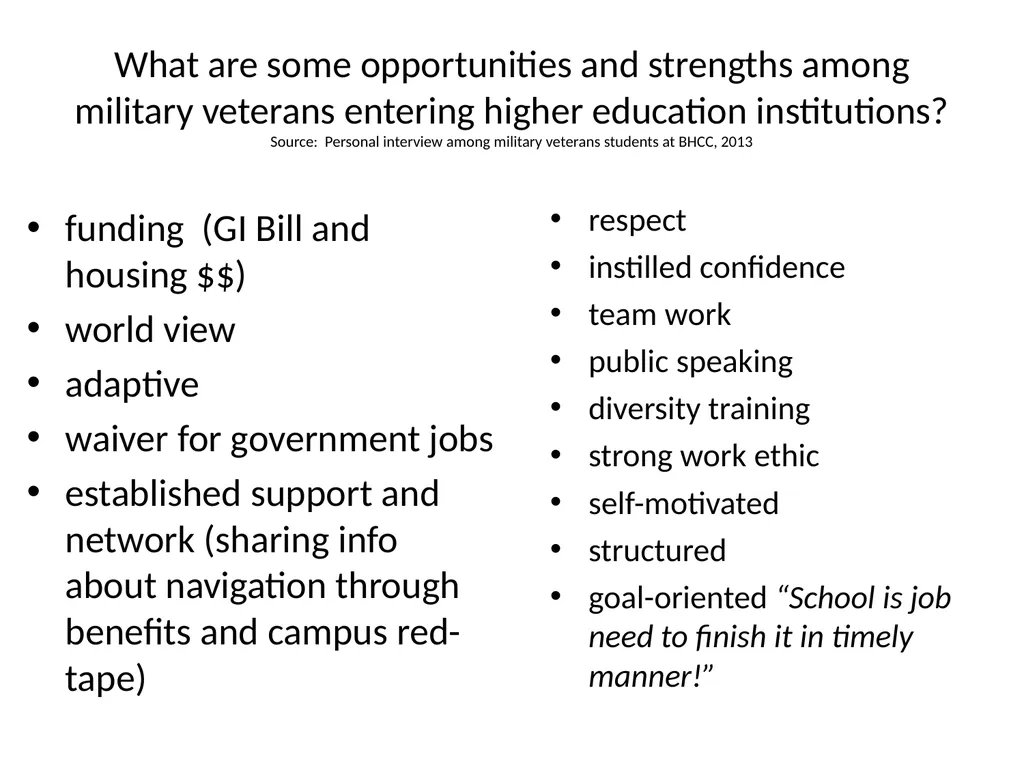 Working with Veteran Populations: Research, - slide 8 of 18