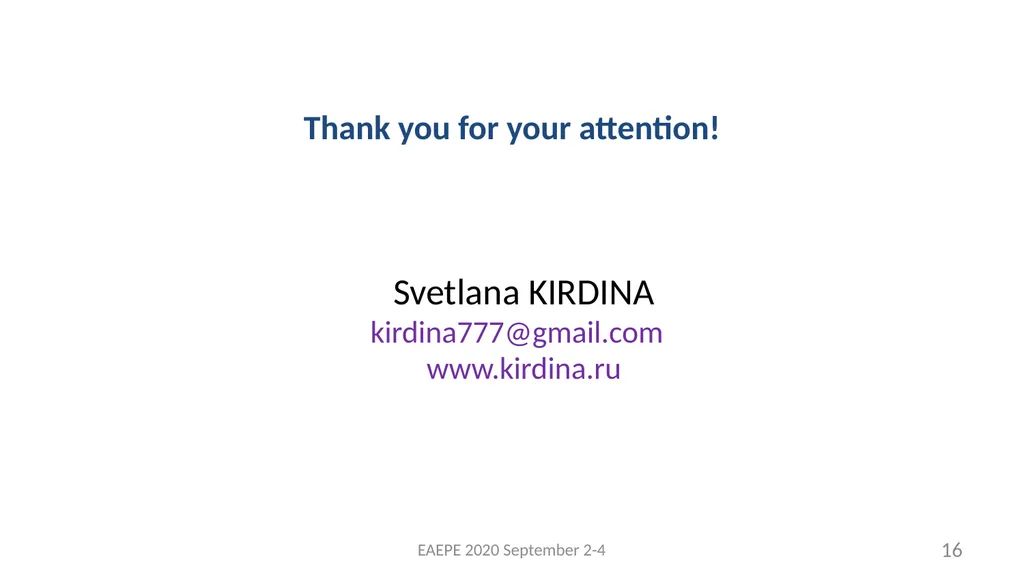 Svetlana Kirdina-Chandler Institute of Economics, - slide 16 of 54