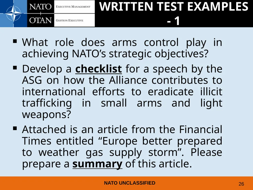 UNDERSTANDING AND PREPARING FOR EMPLOYMENT AT NATO - slide 22 of 39