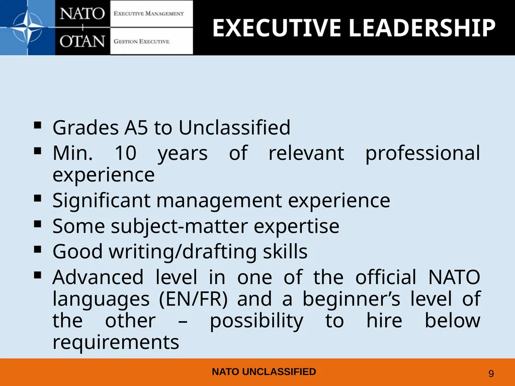 UNDERSTANDING AND PREPARING FOR EMPLOYMENT AT NATO - slide 8 of 39