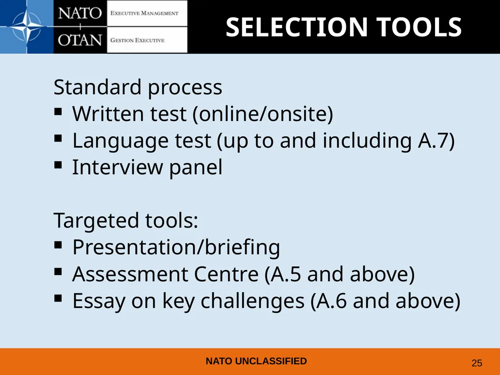 UNDERSTANDING AND PREPARING FOR EMPLOYMENT AT NATO - slide 21 of 39