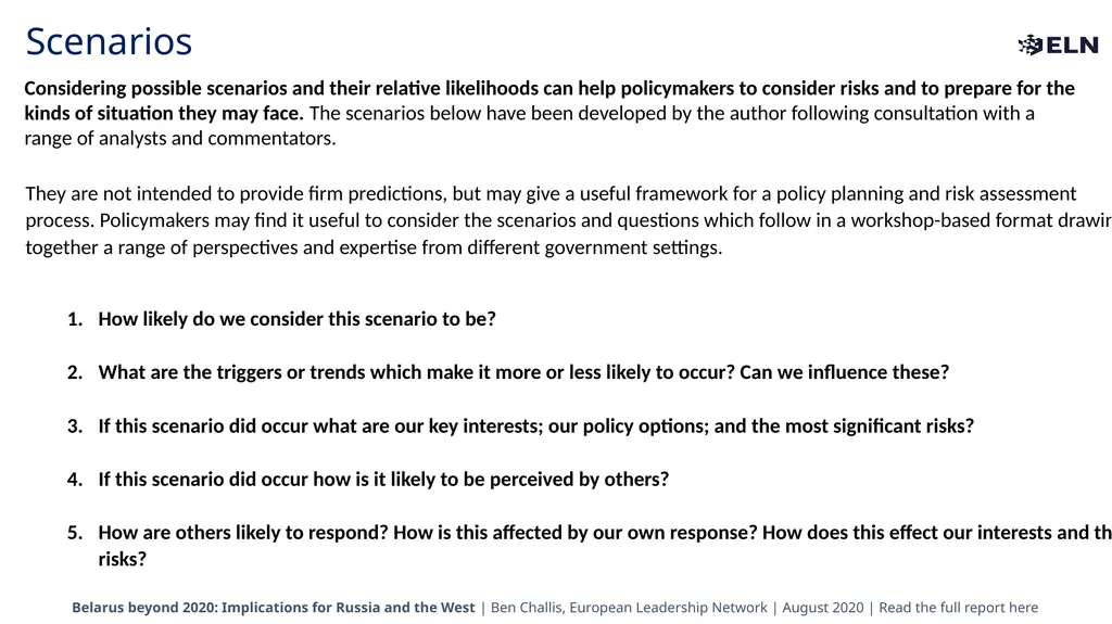 Belarus beyond 2020 Implications for Russia and - slide 6 of 9