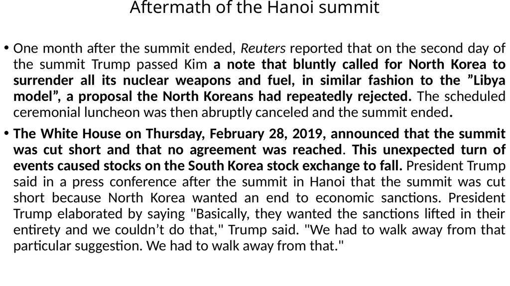 2019년 2월 북미정상회담 North Korea – U. S. summits in - slide 7 of 27