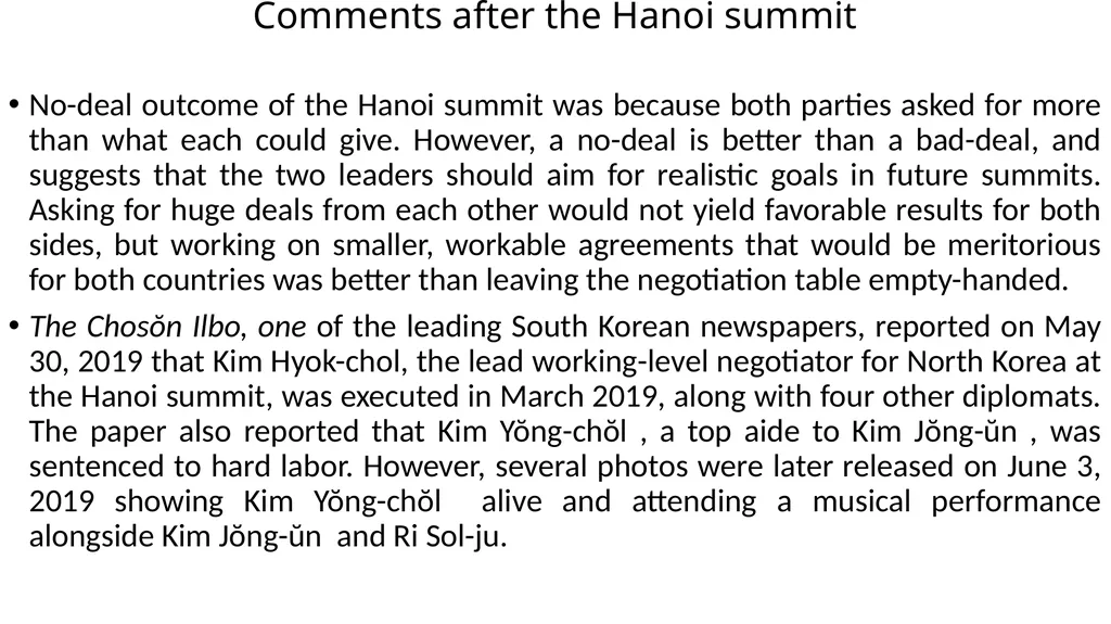 2019년 2월 북미정상회담 North Korea – U. S. summits in - slide 11 of 27
