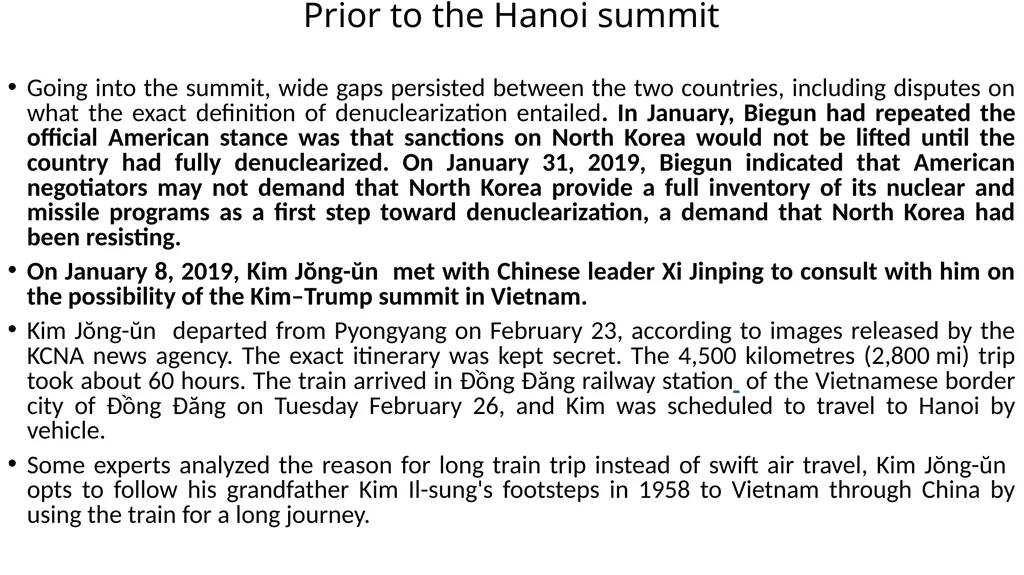 2019년 2월 북미정상회담 North Korea – U. S. summits in - slide 4 of 27