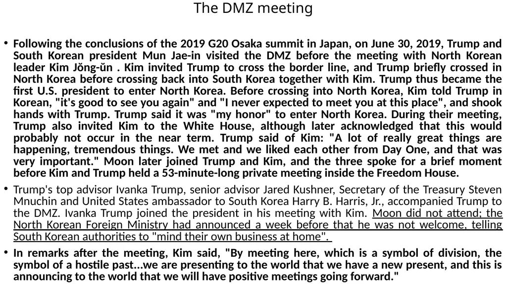 2019년 2월 북미정상회담 North Korea – U. S. summits in - slide 23 of 27