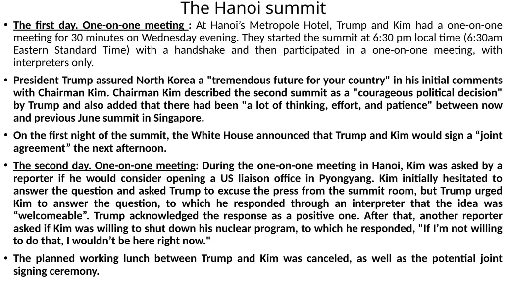 2019년 2월 북미정상회담 North Korea – U. S. summits in - slide 5 of 27