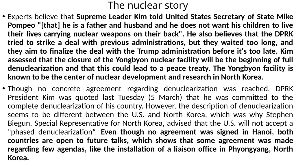 2019년 2월 북미정상회담 North Korea – U. S. summits in - slide 10 of 27