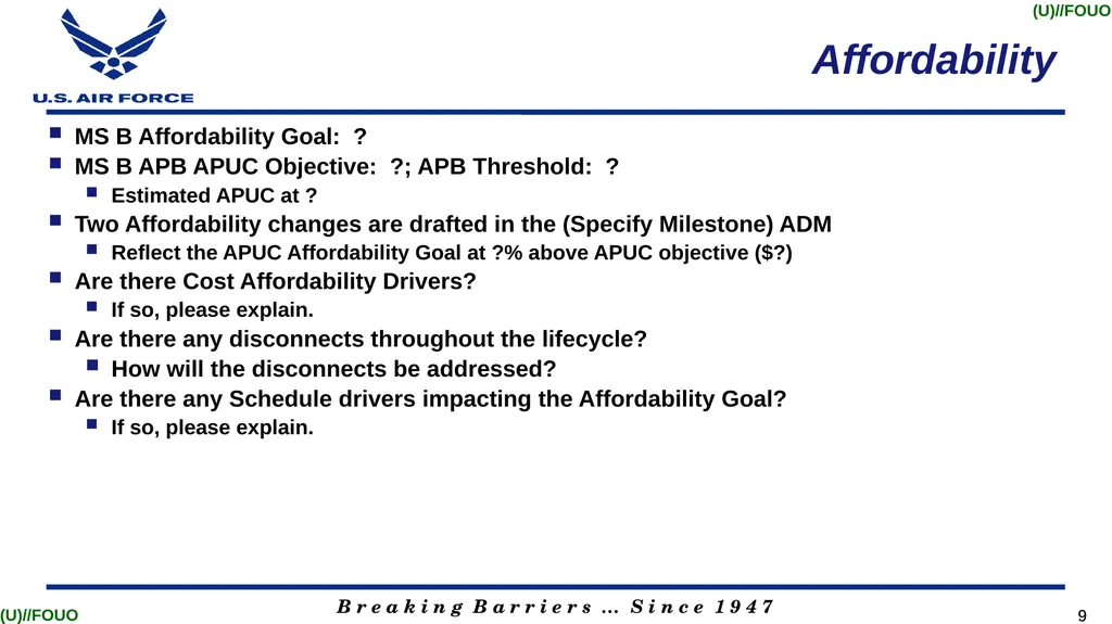 Program Title Air Force Review Board (AFRB) Date - slide 9 of 35