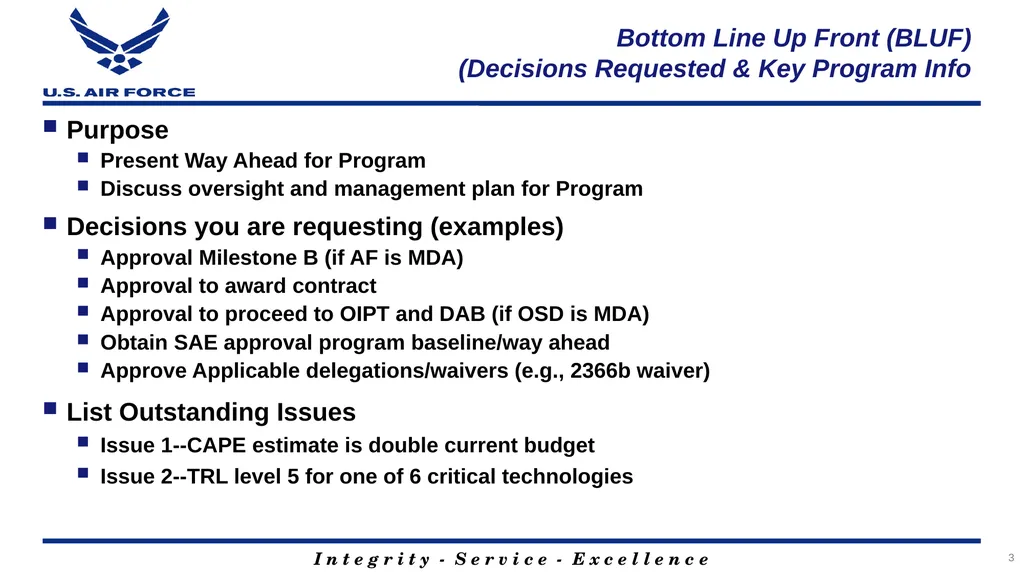 Program Title Air Force Review Board (AFRB) Date - slide 3 of 35
