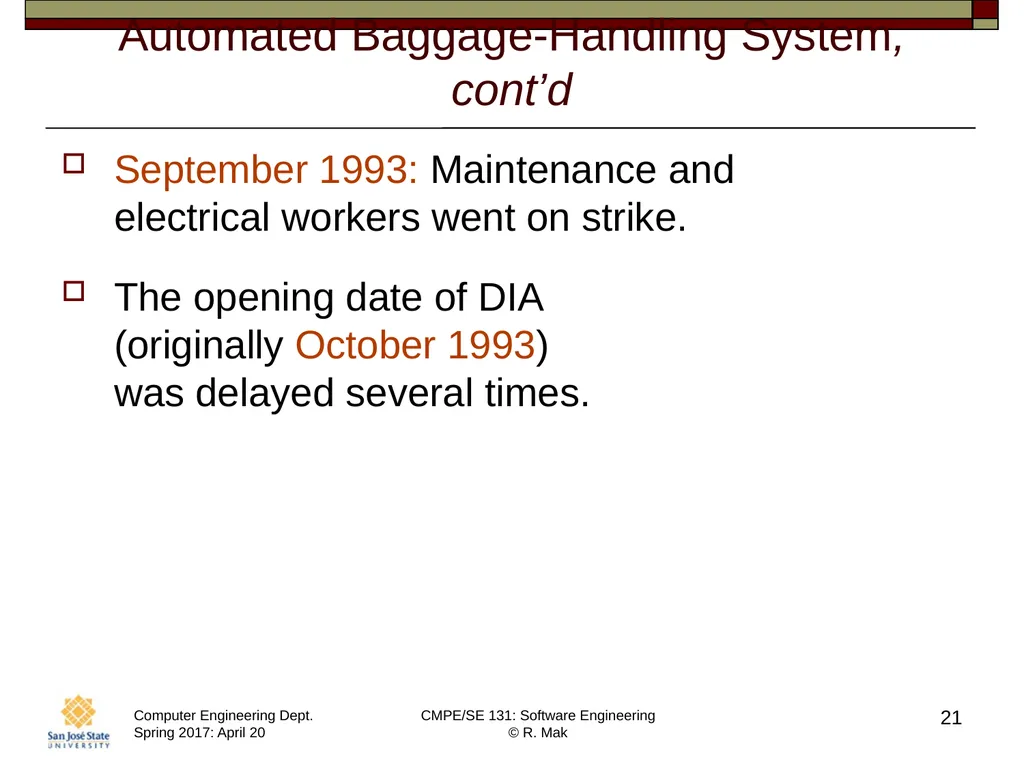 CMPE/SE 131 Software Engineering April 20 Class - slide 21 of 40