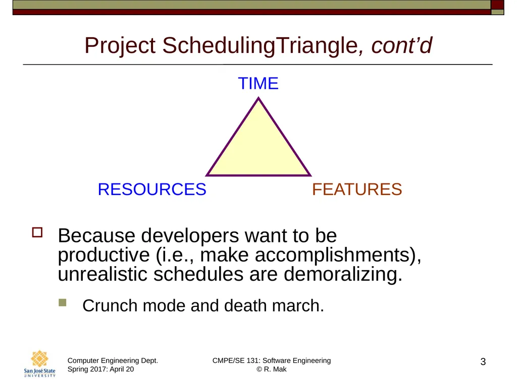 CMPE/SE 131 Software Engineering April 20 Class - slide 3 of 40