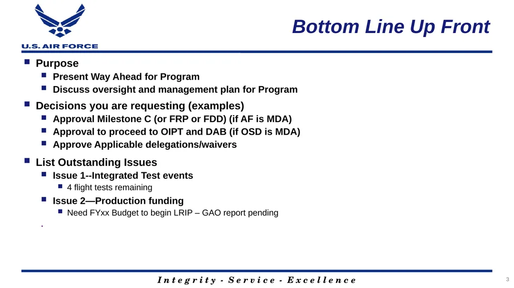 Program Title Air Force Review Board (AFRB) Date - slide 3 of 38