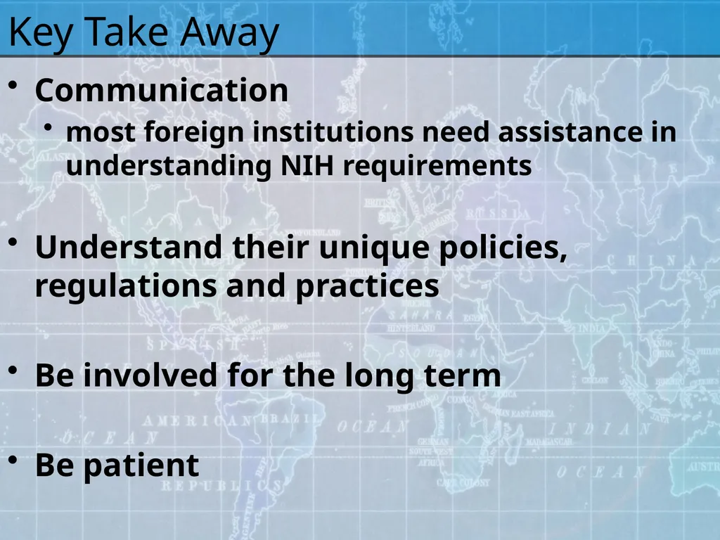 Working with International Collaborators Mary - slide 34 of 35