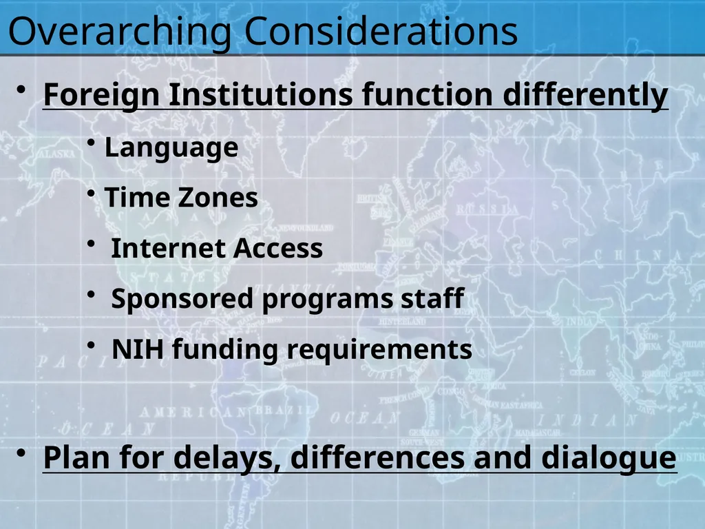 Working with International Collaborators Mary - slide 5 of 35