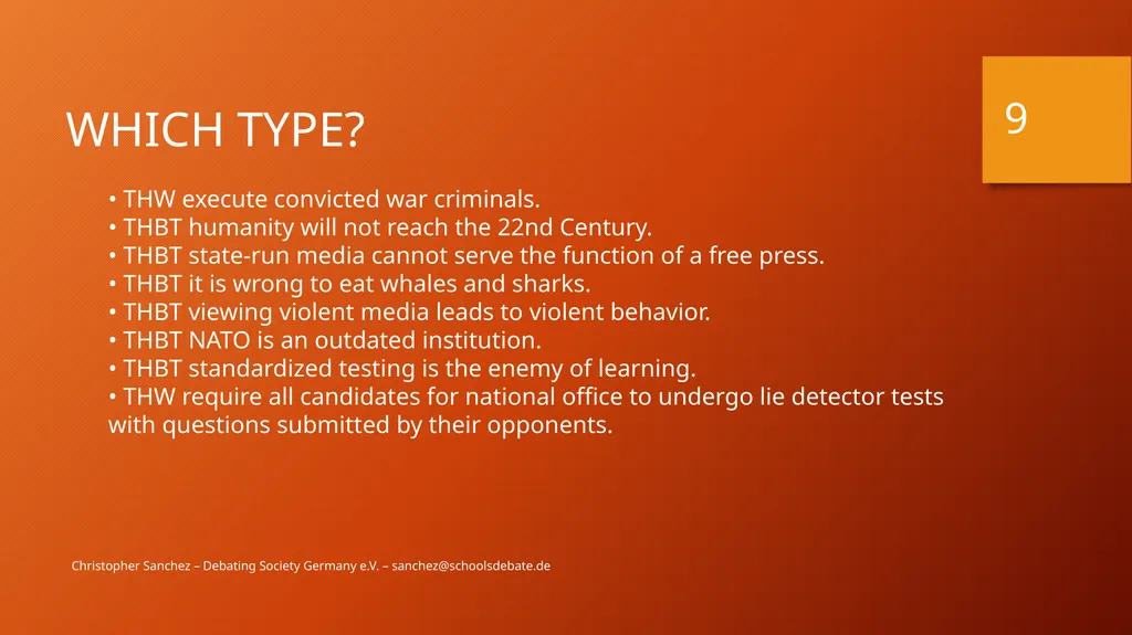 Preparing a debate – Arguments and fallacies - slide 9 of 37