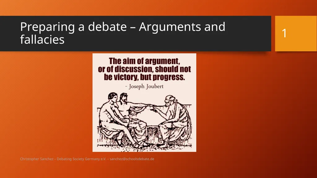 Preparing a debate – Arguments and fallacies - slide 1 of 37