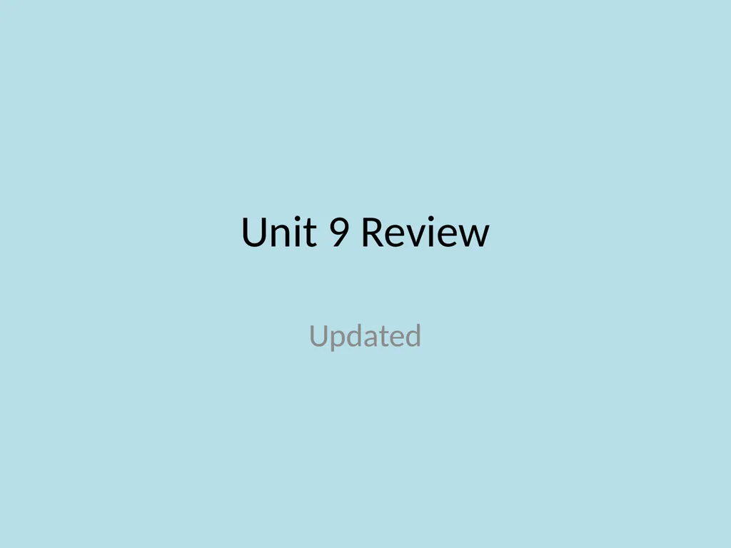 Unit 9 Review Updated President Hoover dealt with - slide 1 of 111