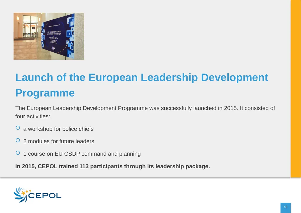 CEPOL EUROPEAN UNION AGENCY FOR LAW ENFORCEMENT - slide 18 of 34
