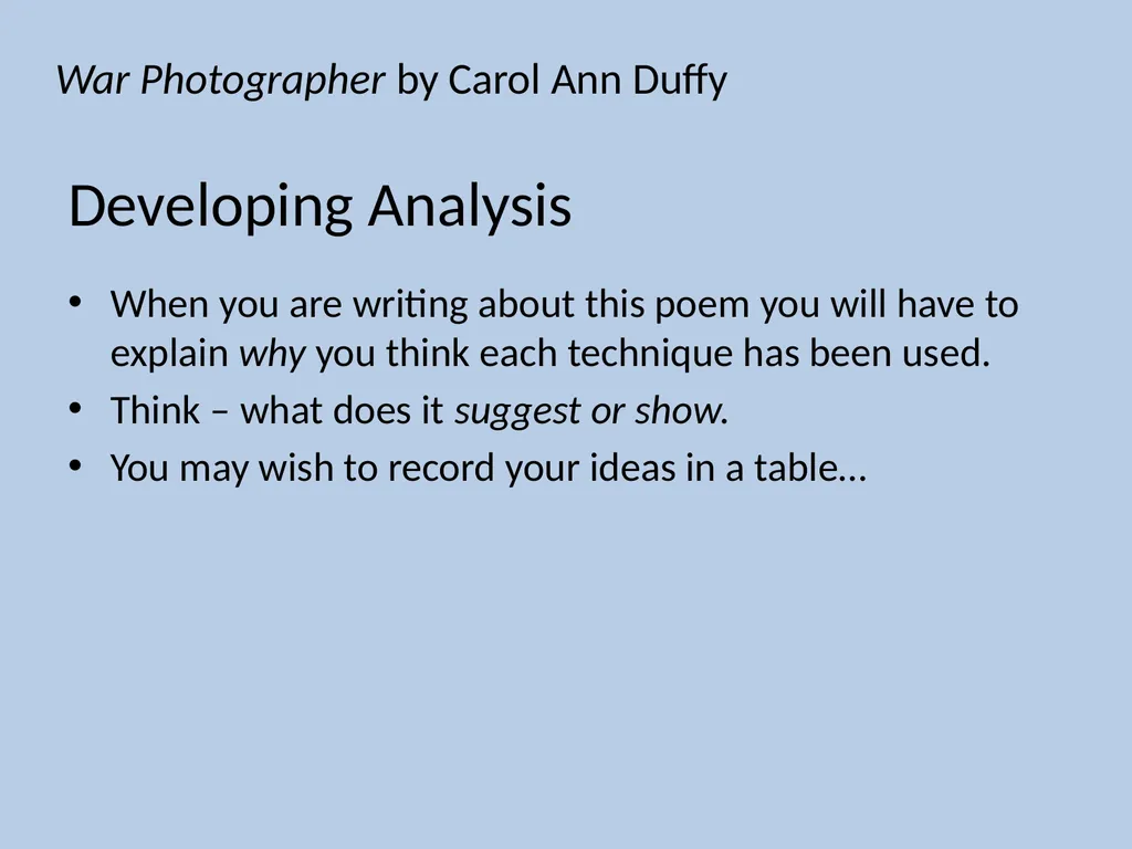 Duffy was inspired to write this poem by her - slide 25 of 36