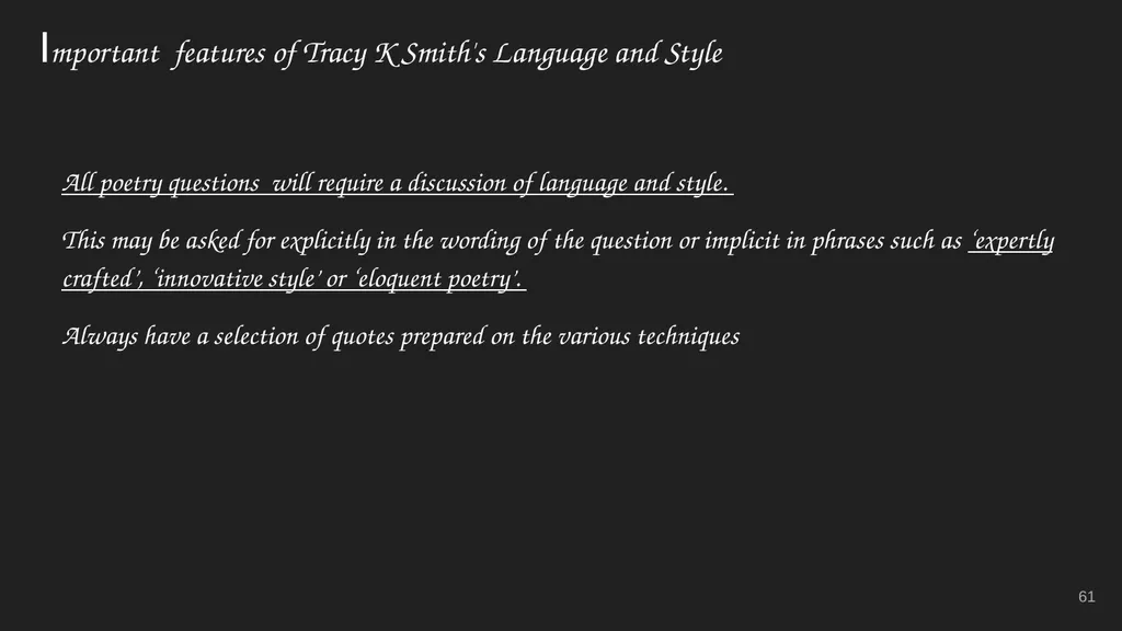 Tracy K. Smith Ms. Heeney’s Class Additional Notes - slide 61 of 72