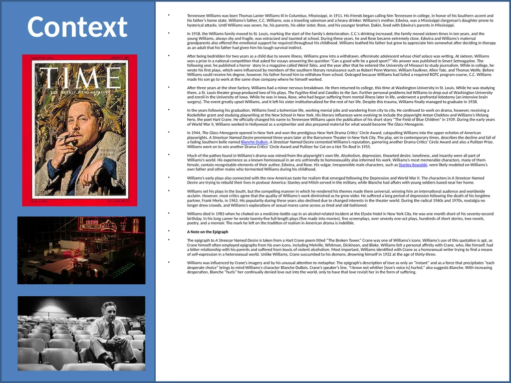 CONTENTS Synopsis Character description Historical - slide 3 of 40