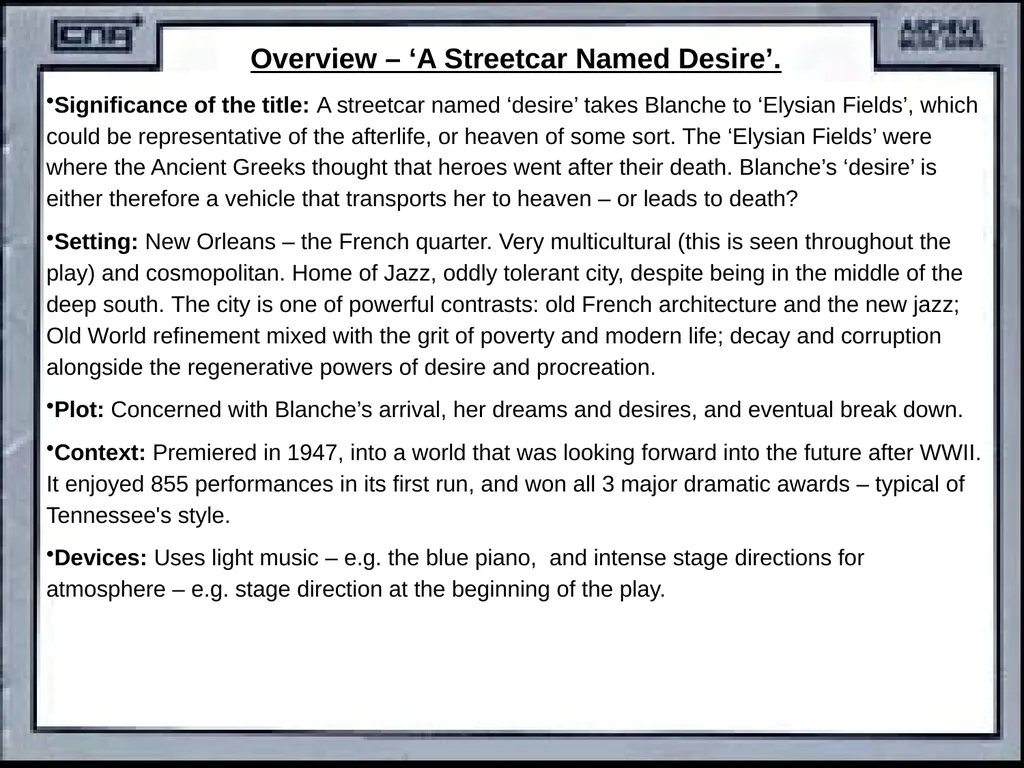 CONTENTS Synopsis Character description Historical - slide 8 of 40