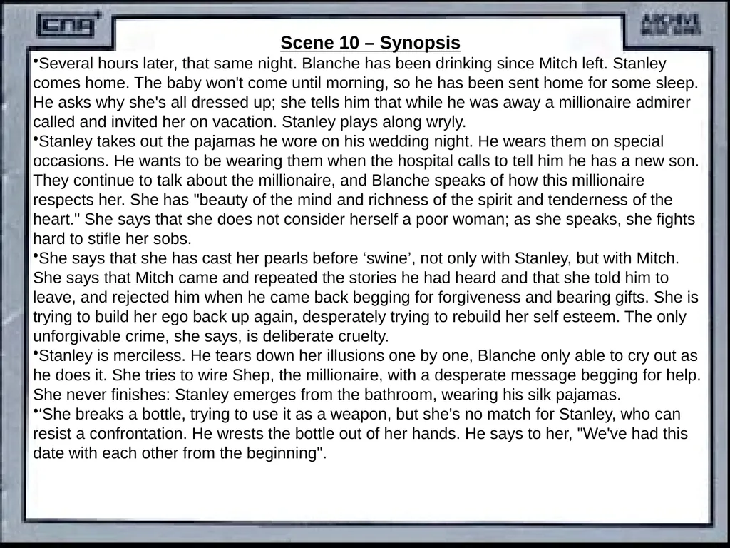 CONTENTS Synopsis Character description Historical - slide 34 of 40