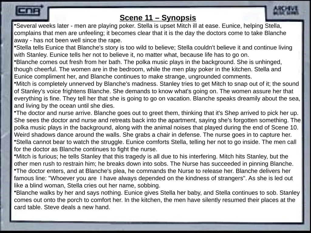 CONTENTS Synopsis Character description Historical - slide 36 of 40