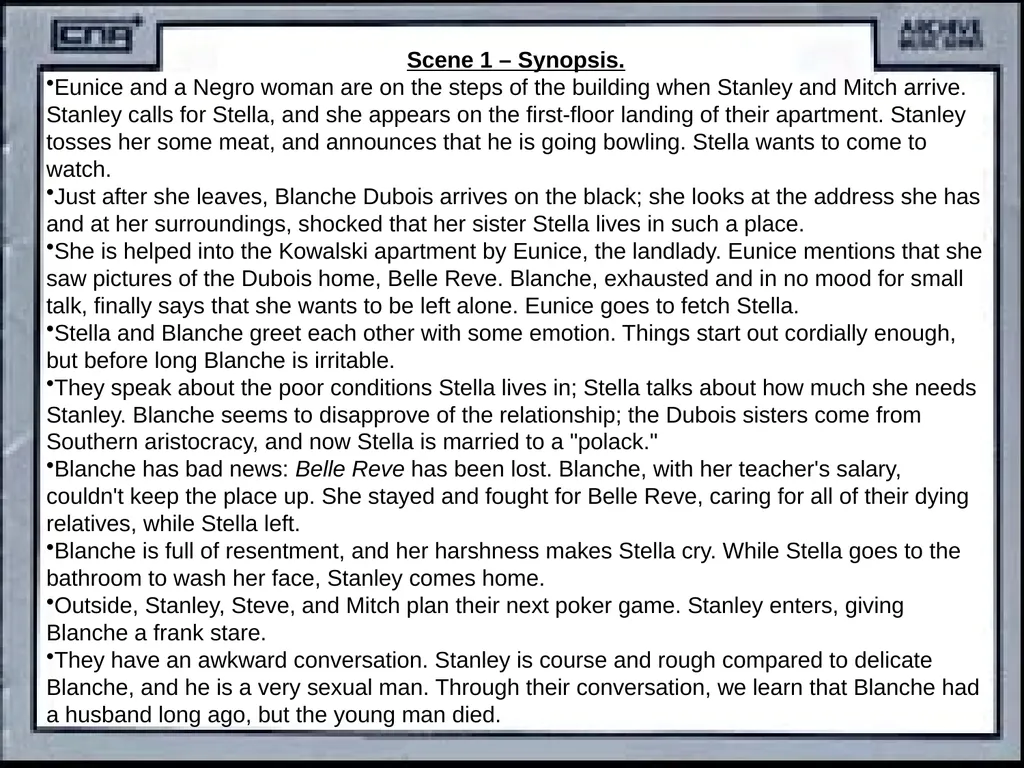 CONTENTS Synopsis Character description Historical - slide 9 of 40
