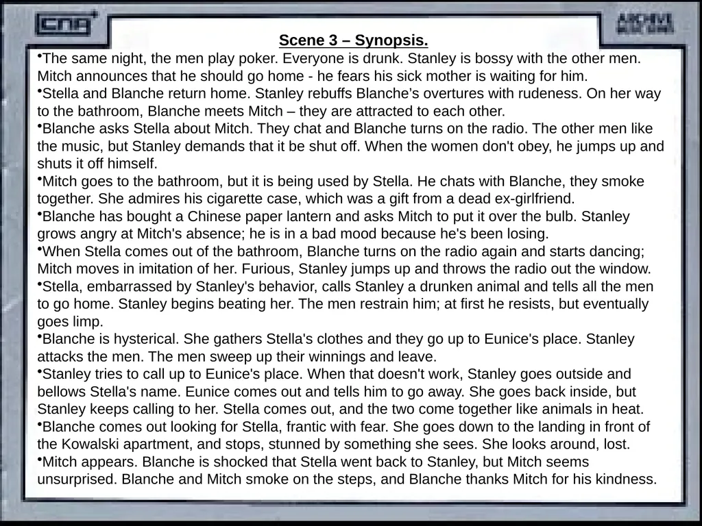 CONTENTS Synopsis Character description Historical - slide 16 of 40