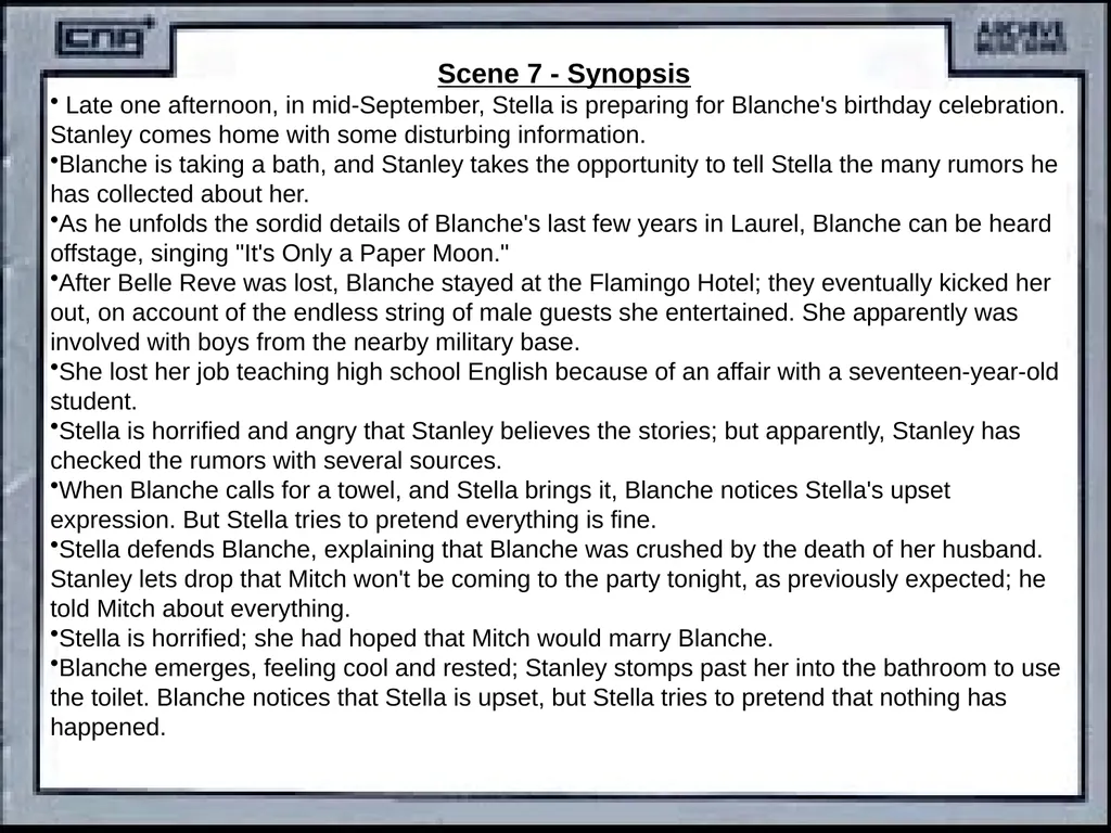 CONTENTS Synopsis Character description Historical - slide 28 of 40