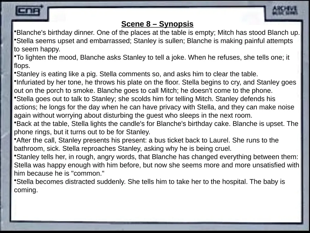 CONTENTS Synopsis Character description Historical - slide 30 of 40