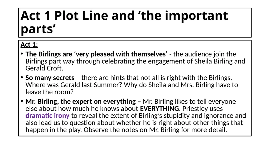 An Inspector Calls Key Content List: Context Stage - slide 30 of 41