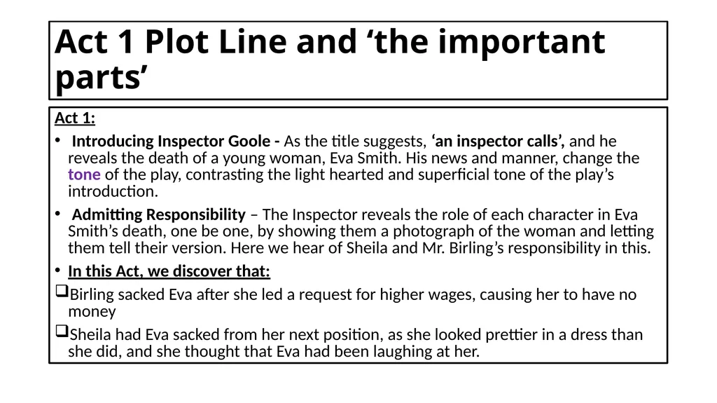 An Inspector Calls Key Content List: Context Stage - slide 31 of 41