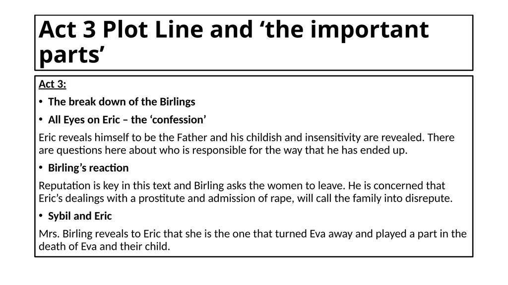 An Inspector Calls Key Content List: Context Stage - slide 35 of 41