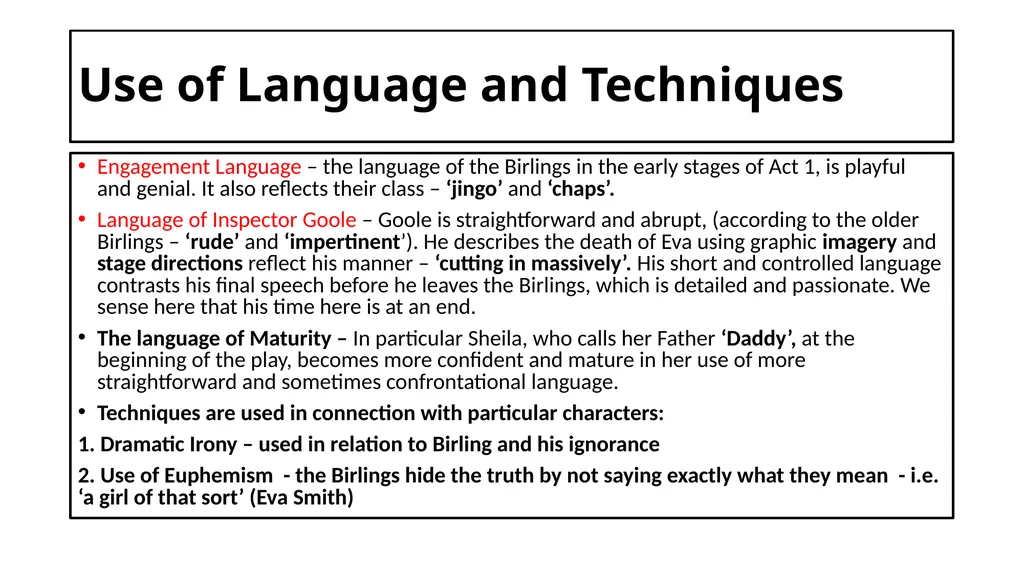 An Inspector Calls Key Content List: Context Stage - slide 40 of 41