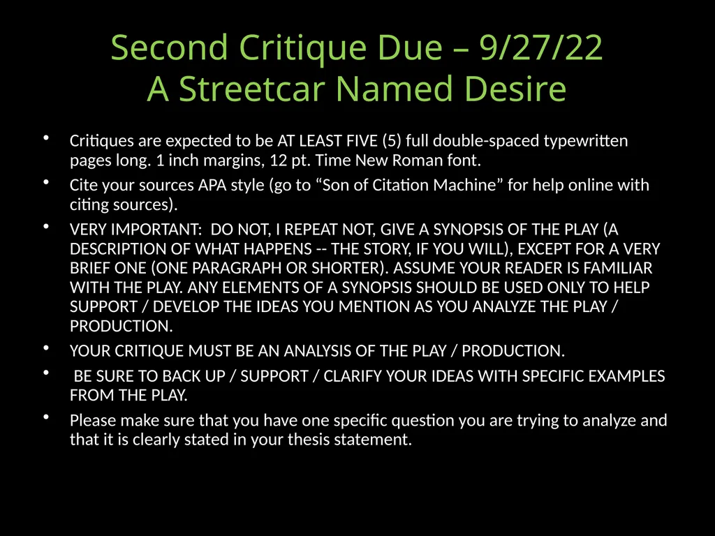 The Playwright and the Play Week 5 [Part 1] - slide 73 of 76