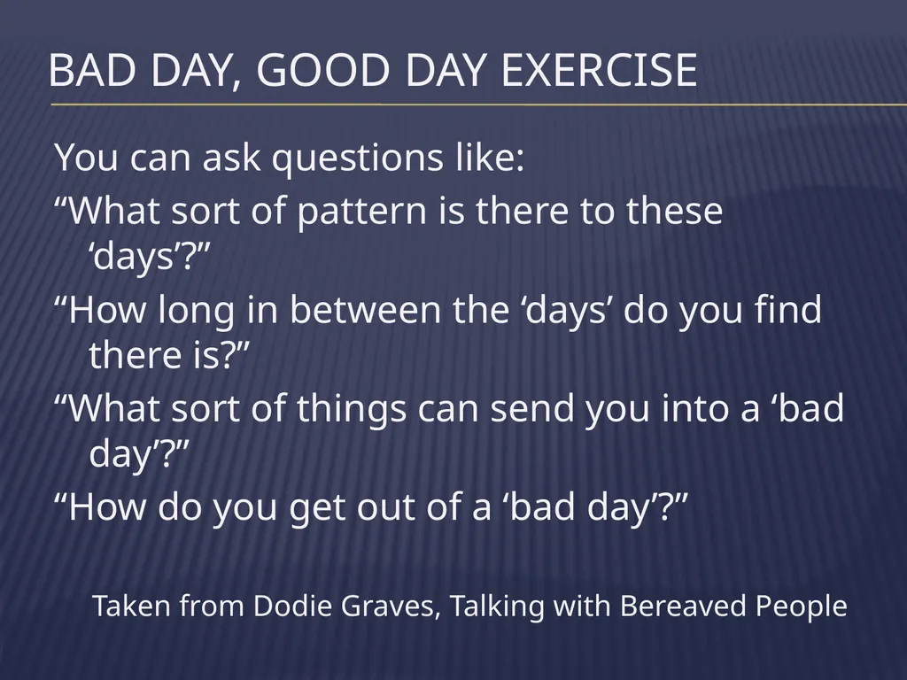 The Grieving Parent: Responding to Childhood - slide 73 of 81