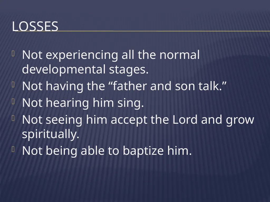 The Grieving Parent: Responding to Childhood - slide 57 of 81