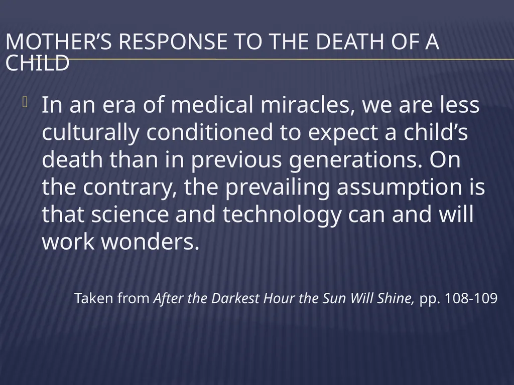 The Grieving Parent: Responding to Childhood - slide 36 of 81