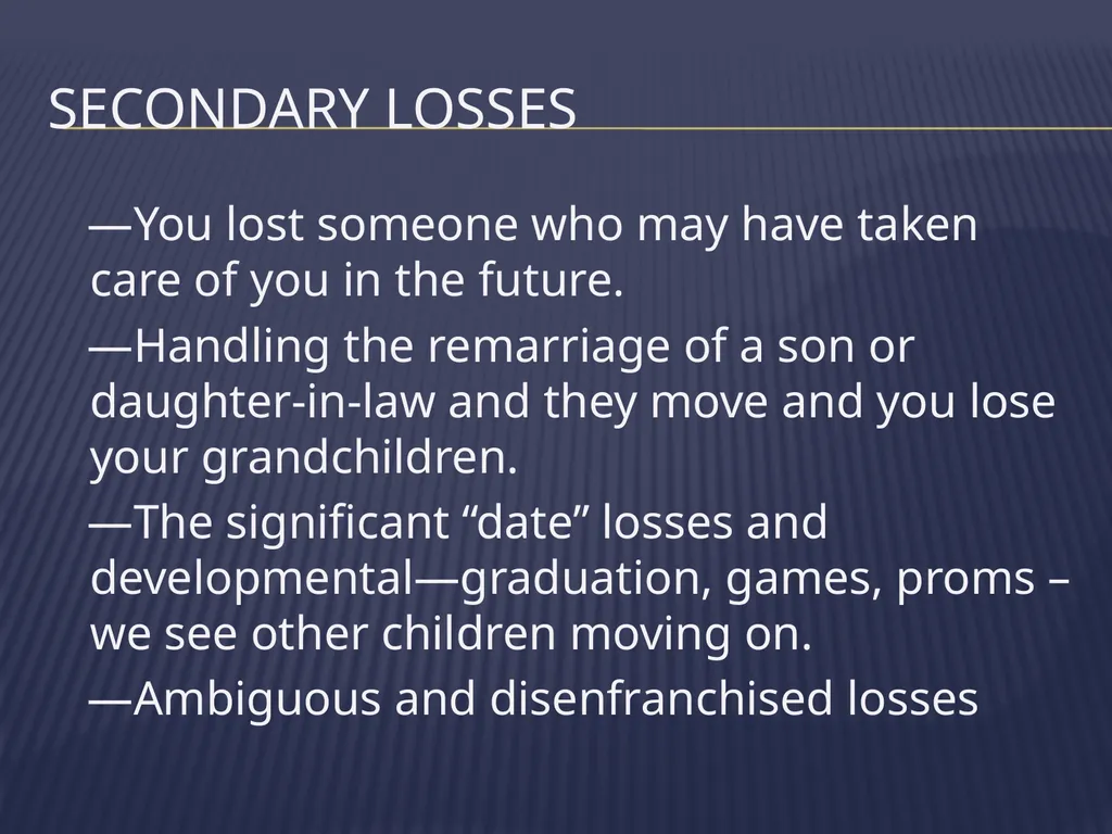 The Grieving Parent: Responding to Childhood - slide 30 of 81