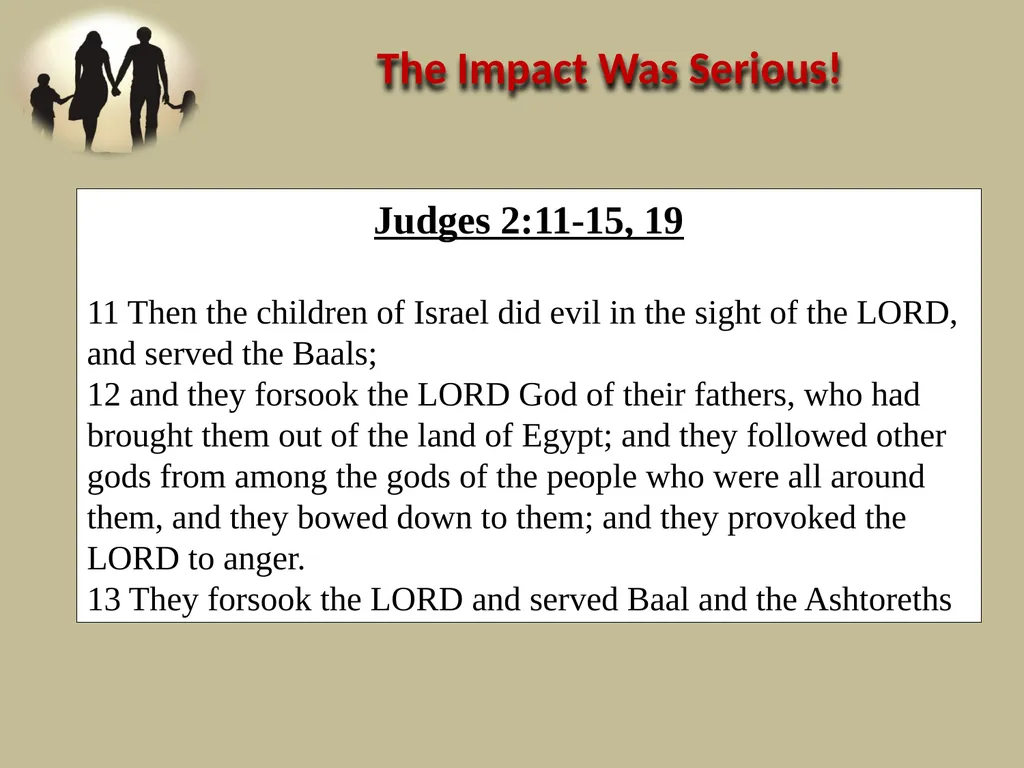 Judges 2:10 When all that generation had been - slide 2 of 29