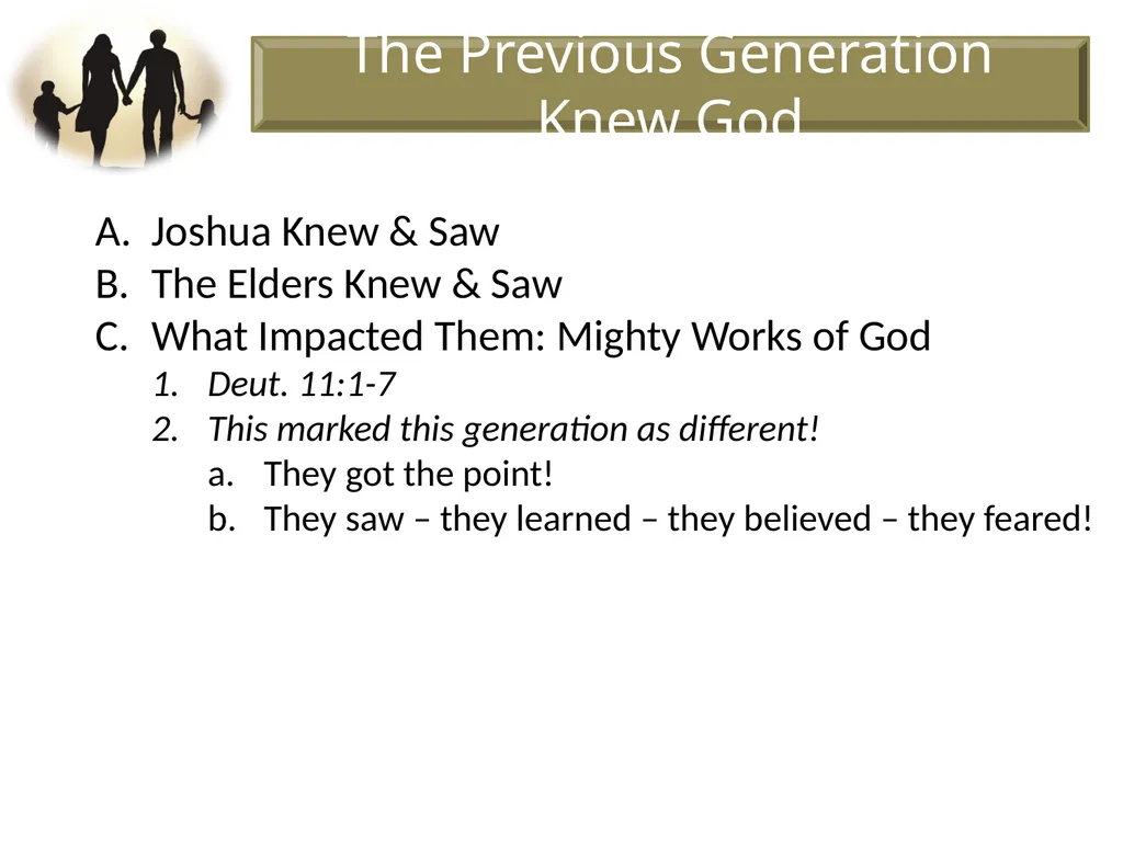 Judges 2:10 When all that generation had been - slide 11 of 29
