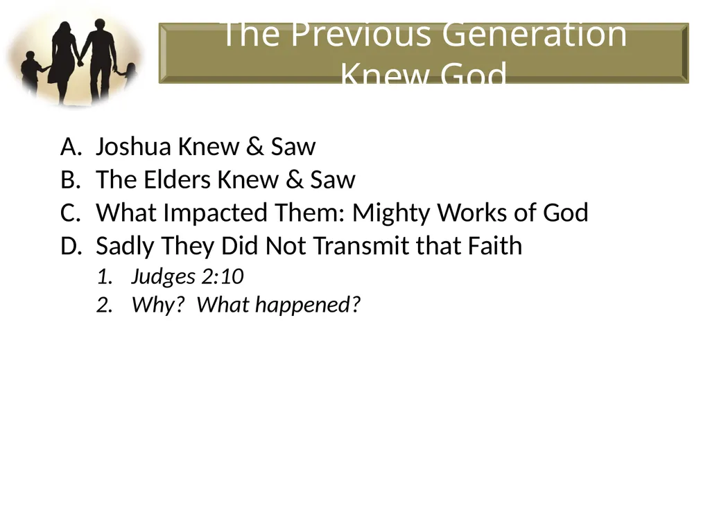 Judges 2:10 When all that generation had been - slide 12 of 29